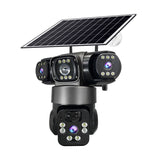 PIR & Radar Dual Induction Detection HD Solar 4G Mobile PTZ camera  with Tri-Lenz & Free APP Live Monitoring