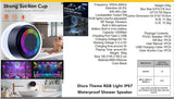 Disco Theme RGB Light IP67 Waterproof Shower Speaker with SIRI intelligent Voice query For Weather News  and stocks