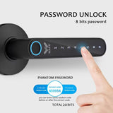 Multple Unlocked ways with Phantom Password Fingerprint, Free Tuya Smart Management HandleLock for Home Office Hotel and AirBNB_5