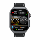 ET585 AMOLED model ECG AI medical diagnosis + Bluetooth call  with SOS emergency call  smart watch_Black Skin Version