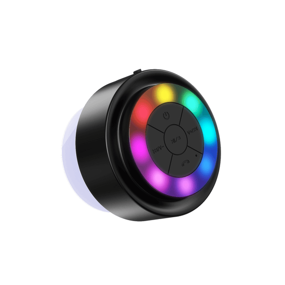 Disco Theme RGB Light IP67 Waterproof Shower Speaker with SIRI intelligent Voice query For Weather News  and stocks