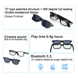 K36 Smart Eyewear Glasses with Magnetic Clipover Multic-Scenes Lens built-in HD Amplifier Chip for Cinema Sound Sweatproof Design