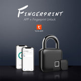 Smart Bluetooth Fingerprint padlock with free TUYA APP unlock remotely with long standby time