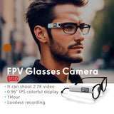 Super Tiny 2.7K video 12MP Photo FPV Glasses camera with  Voice Prompt & IPS Colorful Display 21g light  only for Sunglass