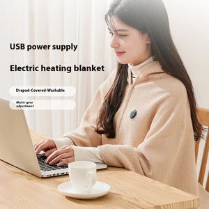 Wearable USB Electric Heated Blanket 3 Heating Levels Heating Electric Blanket Shawl Heated Shawl for Home Office